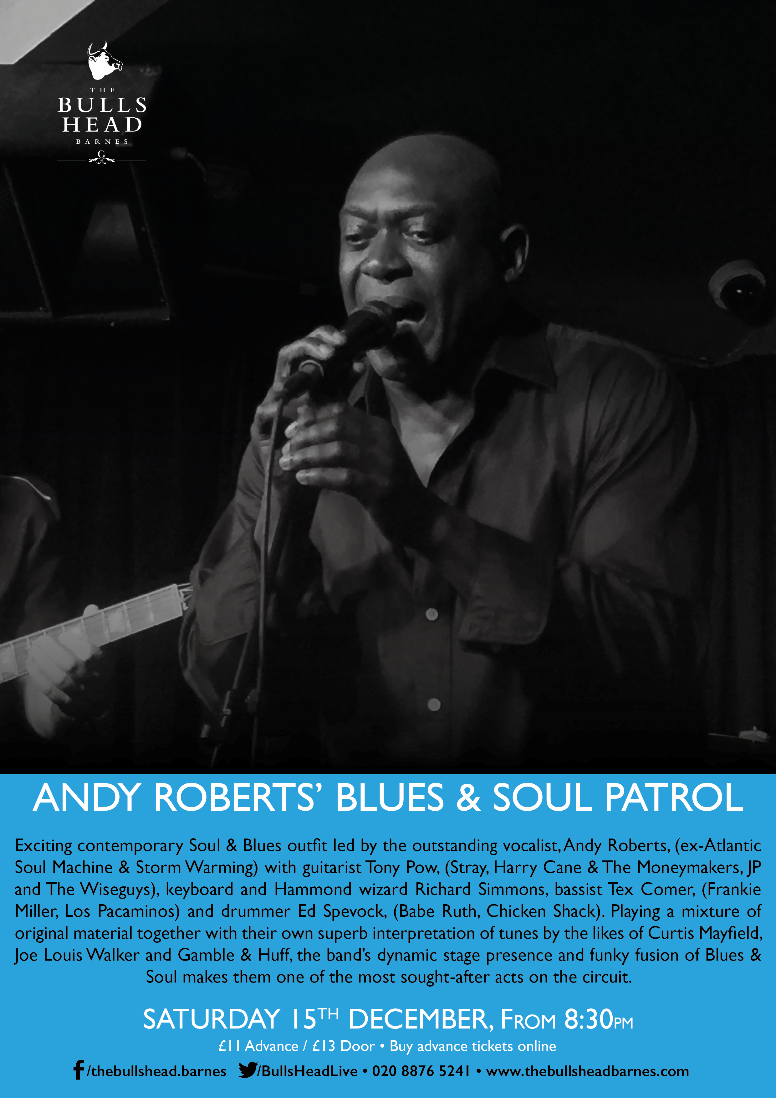 Andy Roberts Blues Soul Patrol At Bulls Head Barnes London On